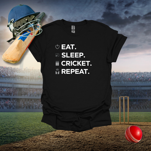 Eat Sleep Cricket Repeat T-Shirt