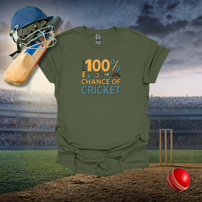 100% Chance of Cricket T-Shirt