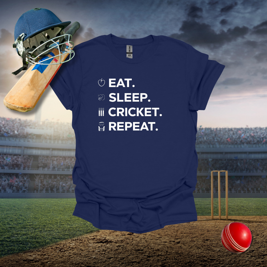 Eat Sleep Cricket Repeat T-Shirt